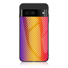 Carcasa Bumper Funda Silicona Espejo Gradiente Arco iris LS2 para Google Pixel 7 5G Naranja