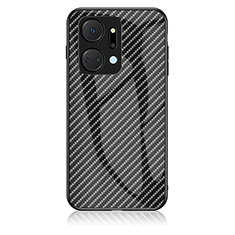 Carcasa Bumper Funda Silicona Espejo Gradiente Arco iris LS2 para Huawei Honor X7a Negro
