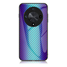 Carcasa Bumper Funda Silicona Espejo Gradiente Arco iris LS2 para Huawei Honor X9b 5G Azul