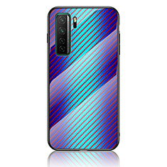 Carcasa Bumper Funda Silicona Espejo Gradiente Arco iris LS2 para Huawei Nova 7 SE 5G Azul