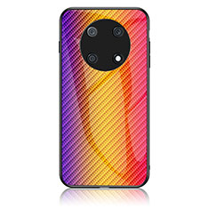 Carcasa Bumper Funda Silicona Espejo Gradiente Arco iris LS2 para Huawei Nova Y90 Naranja