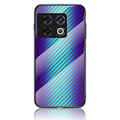 Carcasa Bumper Funda Silicona Espejo Gradiente Arco iris LS2 para OnePlus 10 Pro 5G Azul
