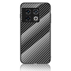 Carcasa Bumper Funda Silicona Espejo Gradiente Arco iris LS2 para OnePlus 10 Pro 5G Negro