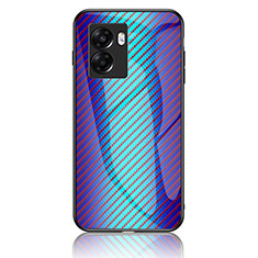 Carcasa Bumper Funda Silicona Espejo Gradiente Arco iris LS2 para OnePlus Nord N300 5G Azul