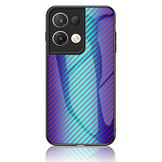 Carcasa Bumper Funda Silicona Espejo Gradiente Arco iris LS2 para Oppo Reno8 Pro 5G Azul