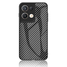 Carcasa Bumper Funda Silicona Espejo Gradiente Arco iris LS2 para Oppo Reno8 Pro+ Plus 5G Negro