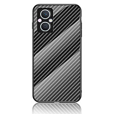 Carcasa Bumper Funda Silicona Espejo Gradiente Arco iris LS2 para Oppo Reno8 Z 5G Negro