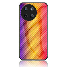 Carcasa Bumper Funda Silicona Espejo Gradiente Arco iris LS2 para Realme 11 4G Naranja