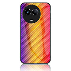 Carcasa Bumper Funda Silicona Espejo Gradiente Arco iris LS2 para Realme V50 5G Naranja