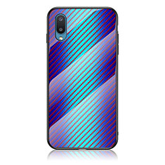 Carcasa Bumper Funda Silicona Espejo Gradiente Arco iris LS2 para Samsung Galaxy A02 Azul