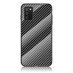 Carcasa Bumper Funda Silicona Espejo Gradiente Arco iris LS2 para Samsung Galaxy A03s Negro