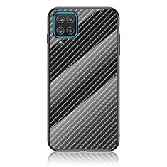 Carcasa Bumper Funda Silicona Espejo Gradiente Arco iris LS2 para Samsung Galaxy A12 Nacho Negro