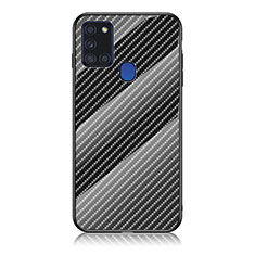 Carcasa Bumper Funda Silicona Espejo Gradiente Arco iris LS2 para Samsung Galaxy A21s Negro