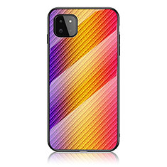 Carcasa Bumper Funda Silicona Espejo Gradiente Arco iris LS2 para Samsung Galaxy A22 5G Naranja