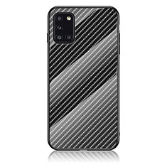 Carcasa Bumper Funda Silicona Espejo Gradiente Arco iris LS2 para Samsung Galaxy A31 Negro