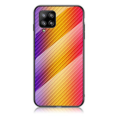Carcasa Bumper Funda Silicona Espejo Gradiente Arco iris LS2 para Samsung Galaxy A42 5G Naranja