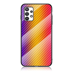 Carcasa Bumper Funda Silicona Espejo Gradiente Arco iris LS2 para Samsung Galaxy A53 5G Naranja