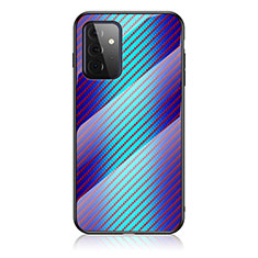 Carcasa Bumper Funda Silicona Espejo Gradiente Arco iris LS2 para Samsung Galaxy A72 5G Azul