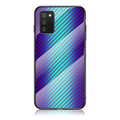 Carcasa Bumper Funda Silicona Espejo Gradiente Arco iris LS2 para Samsung Galaxy F02S SM-E025F Azul