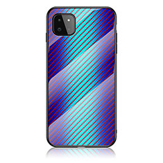 Carcasa Bumper Funda Silicona Espejo Gradiente Arco iris LS2 para Samsung Galaxy F42 5G Azul