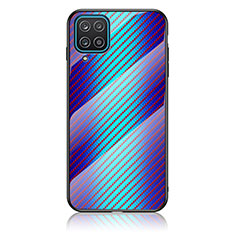 Carcasa Bumper Funda Silicona Espejo Gradiente Arco iris LS2 para Samsung Galaxy M12 Azul