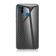 Carcasa Bumper Funda Silicona Espejo Gradiente Arco iris LS2 para Samsung Galaxy M21 Negro