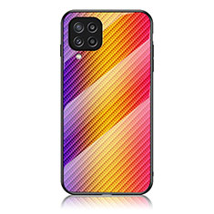 Carcasa Bumper Funda Silicona Espejo Gradiente Arco iris LS2 para Samsung Galaxy M32 4G Naranja