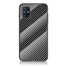 Carcasa Bumper Funda Silicona Espejo Gradiente Arco iris LS2 para Samsung Galaxy M51 Negro