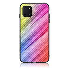 Carcasa Bumper Funda Silicona Espejo Gradiente Arco iris LS2 para Samsung Galaxy Note 10 Lite Rosa