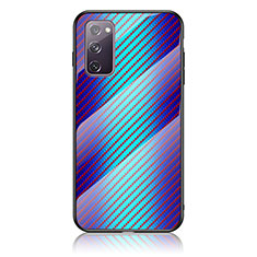 Carcasa Bumper Funda Silicona Espejo Gradiente Arco iris LS2 para Samsung Galaxy S20 FE (2022) 5G Azul