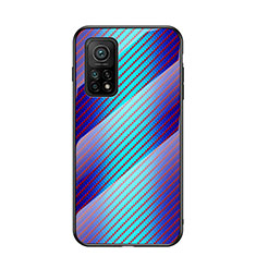 Carcasa Bumper Funda Silicona Espejo Gradiente Arco iris LS2 para Xiaomi Mi 10T Pro 5G Azul