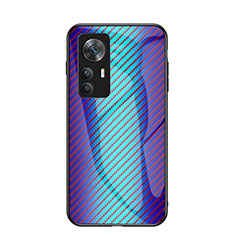 Carcasa Bumper Funda Silicona Espejo Gradiente Arco iris LS2 para Xiaomi Mi 12T Pro 5G Azul