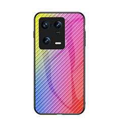 Carcasa Bumper Funda Silicona Espejo Gradiente Arco iris LS2 para Xiaomi Mi 13 Pro 5G Naranja