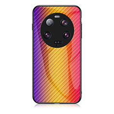 Carcasa Bumper Funda Silicona Espejo Gradiente Arco iris LS2 para Xiaomi Mi 13 Ultra 5G Naranja
