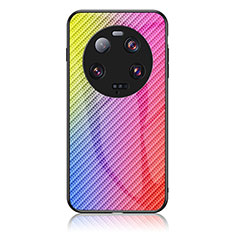 Carcasa Bumper Funda Silicona Espejo Gradiente Arco iris LS2 para Xiaomi Mi 13 Ultra 5G Rosa