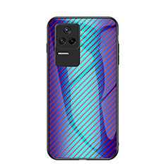 Carcasa Bumper Funda Silicona Espejo Gradiente Arco iris LS2 para Xiaomi Poco F4 5G Azul