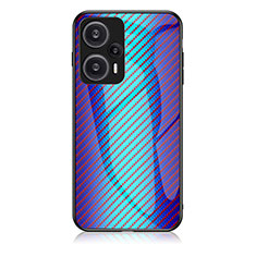 Carcasa Bumper Funda Silicona Espejo Gradiente Arco iris LS2 para Xiaomi Poco F5 5G Azul
