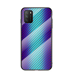 Carcasa Bumper Funda Silicona Espejo Gradiente Arco iris LS2 para Xiaomi Poco M3 Azul