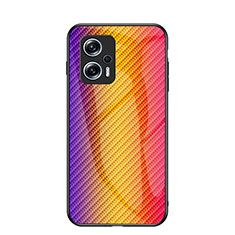 Carcasa Bumper Funda Silicona Espejo Gradiente Arco iris LS2 para Xiaomi Poco X4 GT 5G Naranja