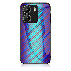 Carcasa Bumper Funda Silicona Espejo Gradiente Arco iris LS2 para Xiaomi Redmi 13C Azul