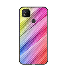 Carcasa Bumper Funda Silicona Espejo Gradiente Arco iris LS2 para Xiaomi Redmi 9C NFC Rosa