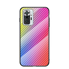 Carcasa Bumper Funda Silicona Espejo Gradiente Arco iris LS2 para Xiaomi Redmi Note 10 Pro Max Rosa