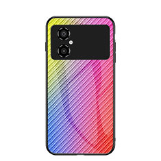 Carcasa Bumper Funda Silicona Espejo Gradiente Arco iris LS2 para Xiaomi Redmi Note 11R 5G Rosa