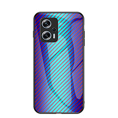 Carcasa Bumper Funda Silicona Espejo Gradiente Arco iris LS2 para Xiaomi Redmi Note 11T Pro 5G Azul