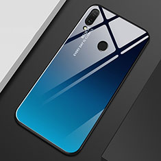 Carcasa Bumper Funda Silicona Espejo Gradiente Arco iris M01 para Huawei Enjoy 9 Plus Azul