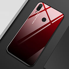 Carcasa Bumper Funda Silicona Espejo Gradiente Arco iris M01 para Huawei Enjoy 9 Plus Rojo y Negro