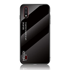 Carcasa Bumper Funda Silicona Espejo Gradiente Arco iris M01 para Samsung Galaxy A01 SM-A015 Negro