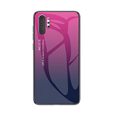 Carcasa Bumper Funda Silicona Espejo Gradiente Arco iris M01 para Samsung Galaxy Note 10 Plus Morado