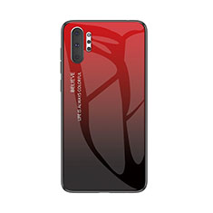 Carcasa Bumper Funda Silicona Espejo Gradiente Arco iris M01 para Samsung Galaxy Note 10 Plus Rojo