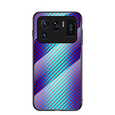 Carcasa Bumper Funda Silicona Espejo Gradiente Arco iris M01 para Xiaomi Mi 11 Ultra 5G Azul